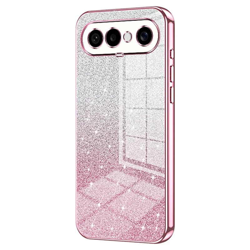 For vivo S50 Pro mini 5G Case Electroplating Gradient Glitter TPU Phone Cover - Pink
