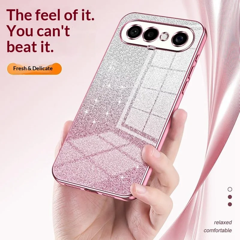 For vivo S50 Pro mini 5G Case Electroplating Gradient Glitter TPU Phone Cover - Pink