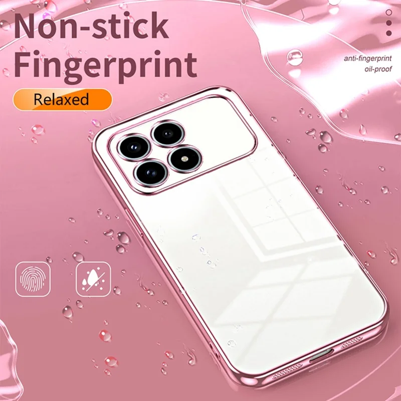 Phone Case For Xiaomi Poco F8 Pro  /  Redmi K90 5G Electroplating Frame Soft TPU Phone Cover - Pink
