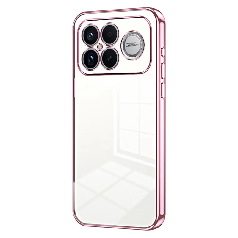 Phone Case For Xiaomi Poco F8 Ultra  /  Redmi K90 Pro Max 5G Electroplating Frame Soft TPU Phone Cover - Pink