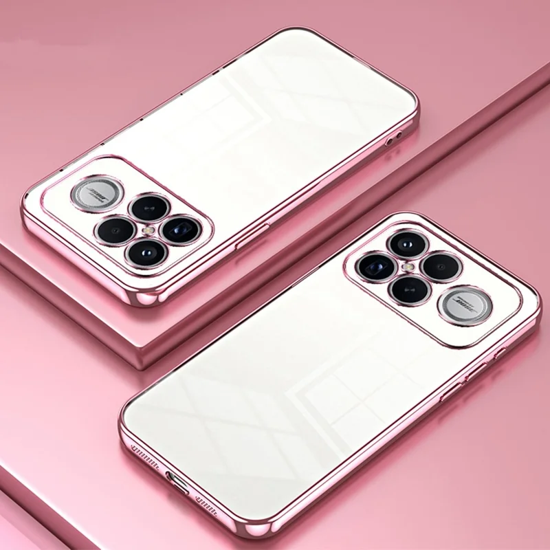 Phone Case For Xiaomi Poco F8 Ultra  /  Redmi K90 Pro Max 5G Electroplating Frame Soft TPU Phone Cover - Pink