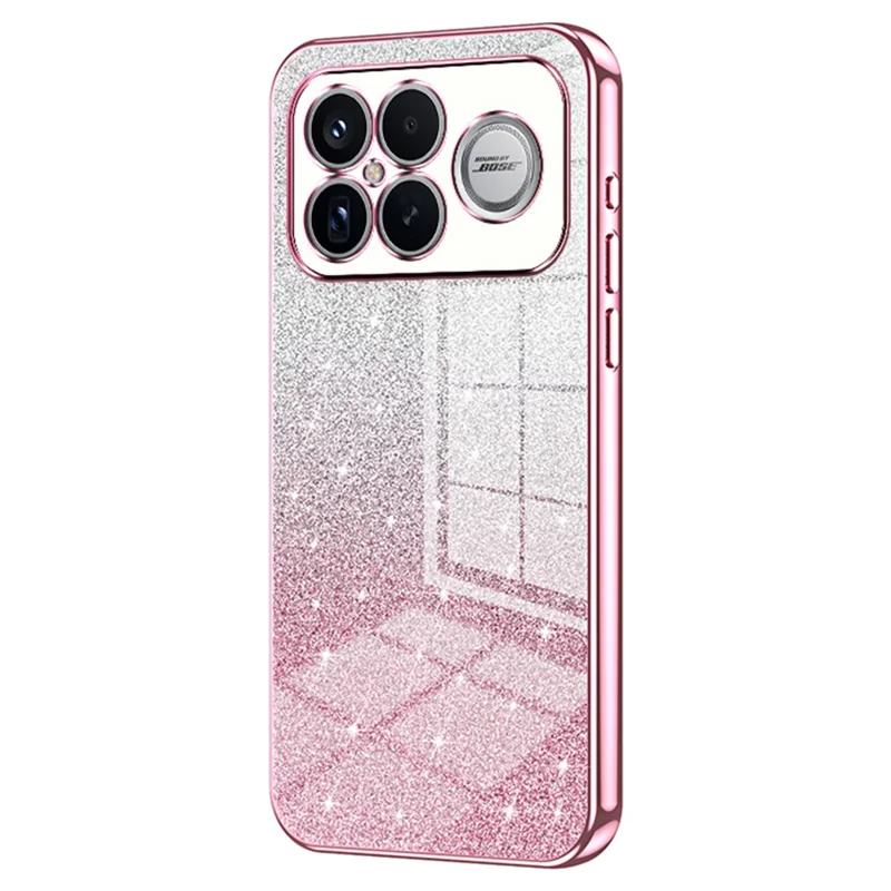 Phone Case For Xiaomi Poco F8 Ultra  /  Redmi K90 Pro Max 5G Electroplating Gradient Glitter TPU Phone Cover - Pink