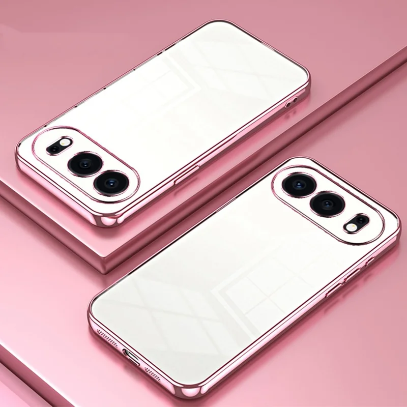 For Honor 500 5G Case Electroplating Frame Soft TPU Phone Cover - Pink