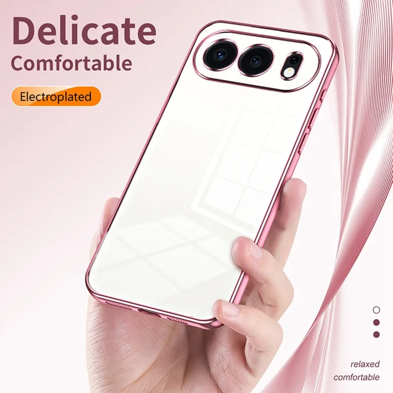 For Honor 500 5G Case Electroplating Frame Soft TPU Phone Cover - Pink