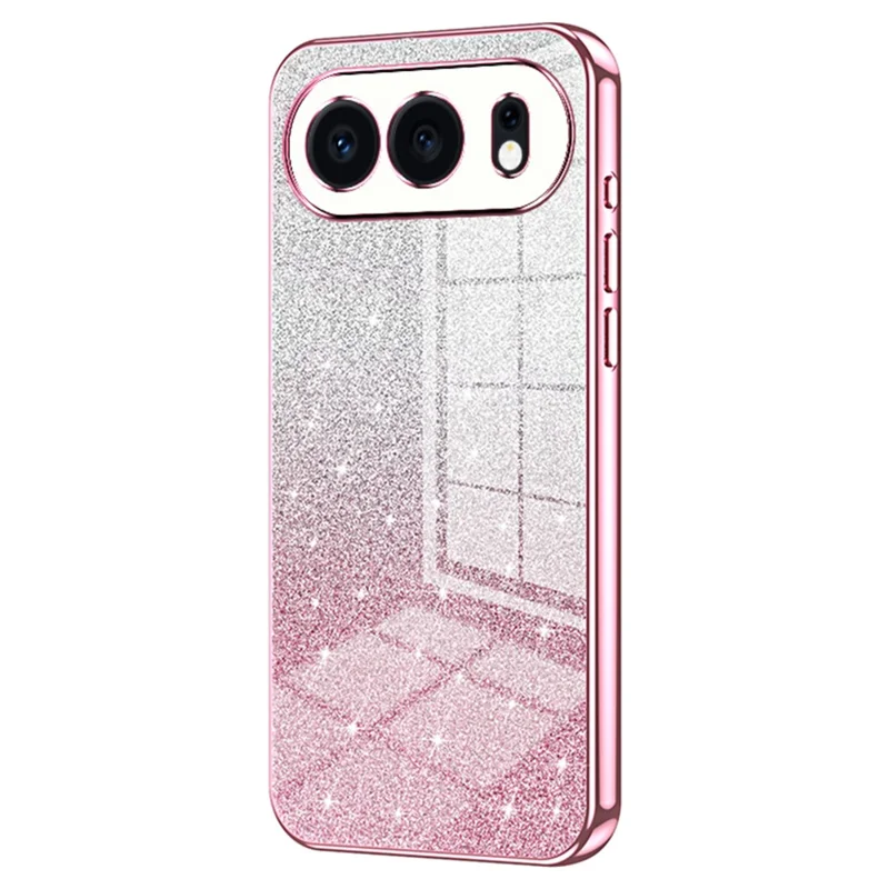 For Honor 500 5G Case Electroplating Gradient Glitter TPU Phone Cover - Pink