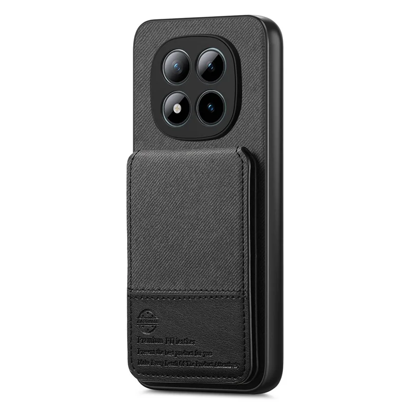 Phone Case For Xiaomi Poco M8 Pro 5G  /  Redmi Note 15 Pro+ 5G (Global) Cloth Texture Leather + PC + TPU Cover with RFID Blocking Card Holder - Black