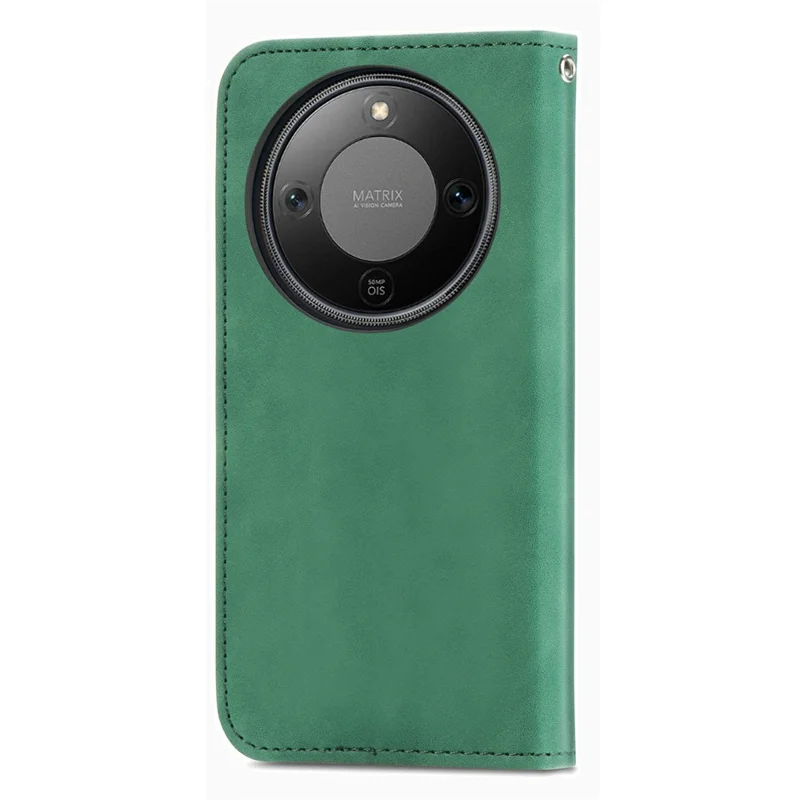 Leather Case For Honor Magic8 Lite 5G  /  X9d 5G  /  X70 5G with Card Holder Magnetic Absorption Phone Cover - Green