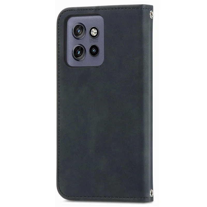 For Motorola Edge 60 Neo 5G Leather Case with Card Holder Magnetic Absorption Phone Cover - Black