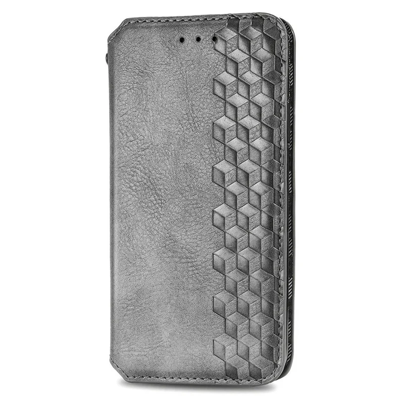 For Motorola Edge 60 Neo 5G Case Rhombus Imprint PU Leather Wallet Phone Cover - Grey