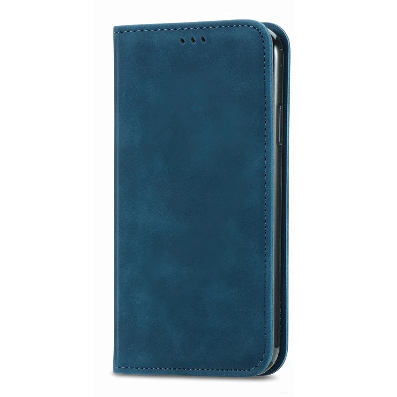 For Xiaomi Redmi A5 NFC (EU) (173.45mm) Leather Case with Card Holder Magnetic Absorption Phone Cover - Dark Blue