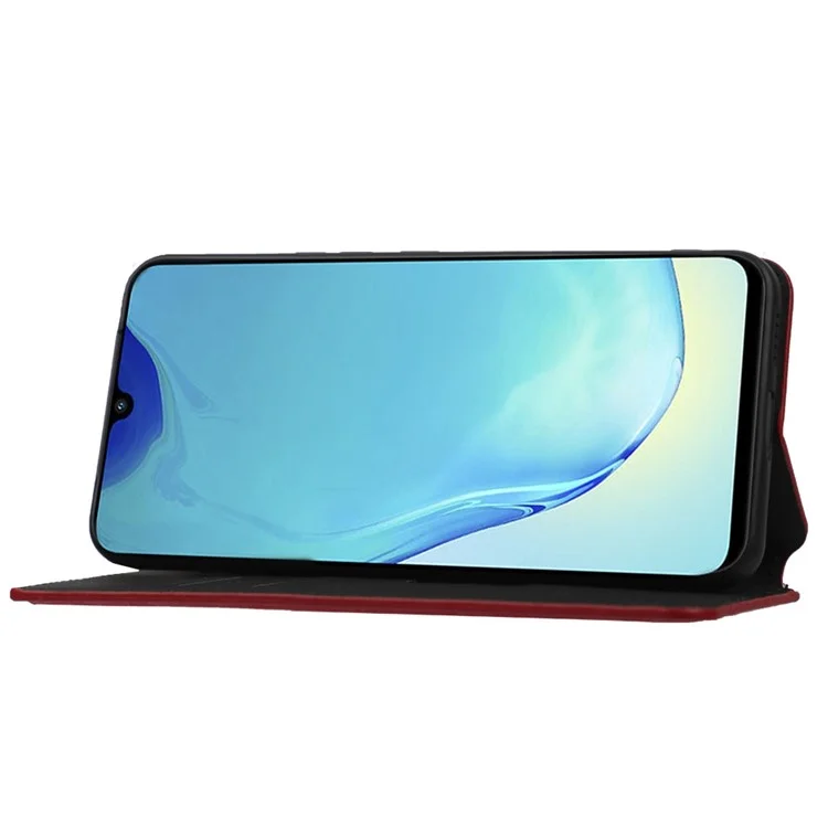 Coperchio Telefonico Per Vivo V25 5G / V25e 4G / X80 Lite 5G Bump Rhombo Pattern Rhombo Magnetic PU Magnetic Pulfullo Portafoglio Portafoglio Portafoglio - Rosso