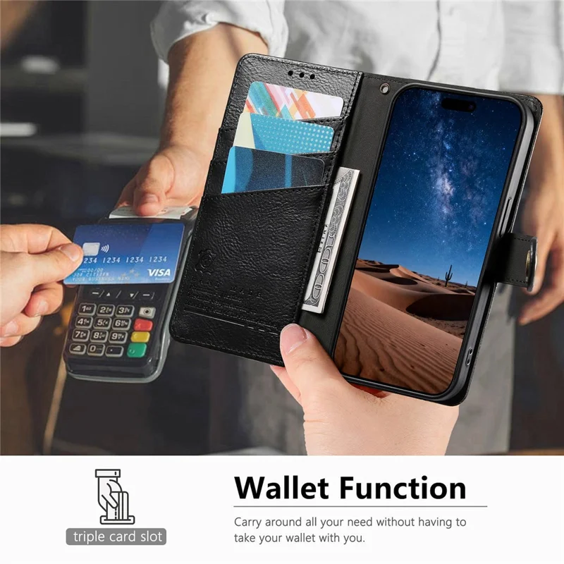 For Sony Xperia 10 VII Case Color Splicing TPU PU Leather Flip Shockproof Phone Cover with Wrist Strap - Black