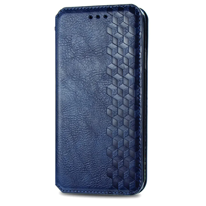 For Motorola Moto G67 Power 5G Case Rhombus Imprint PU Leather Wallet Phone Cover - Blue