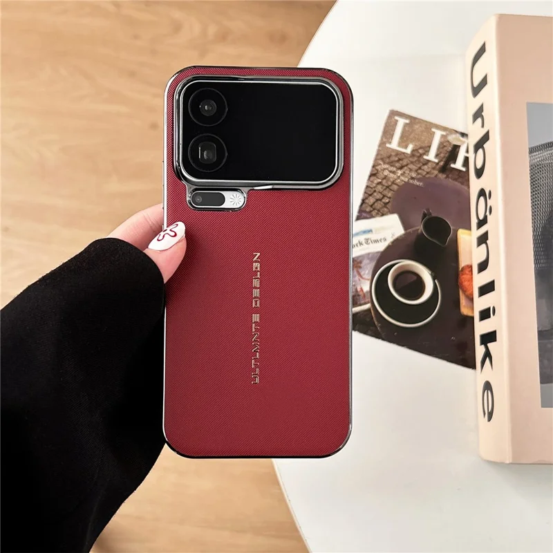 GKK For Xiaomi 17 Pro Max Magnetic Case Woven Texture Leather PC Phone Cover - Red