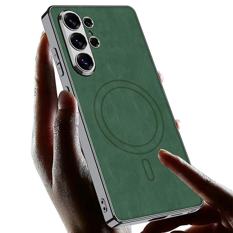 GKK For Samsung Galaxy S26 Ultra Magnetic Case Electroplating Hybrid Matte Phone Back Cover - Black