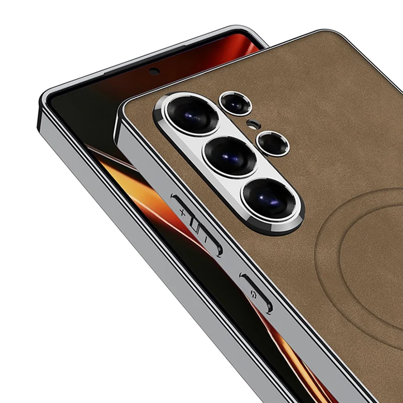 GKK For Samsung Galaxy S26 Ultra Magnetic Case Electroplating Hybrid Matte Phone Back Cover - Black