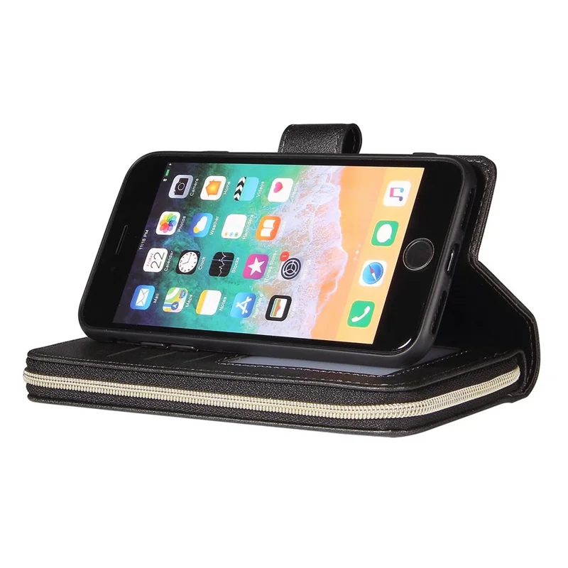 Para Iphone 8 / 7 / SE (2020) / SE (2022) Ultra-fhin Phone Shell PU Caulha Capelo de Capa de Tole - Preto