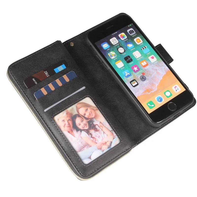 Para Iphone 8 / 7 / SE (2020) / SE (2022) Ultra-fhin Phone Shell PU Caulha Capelo de Capa de Tole - Preto