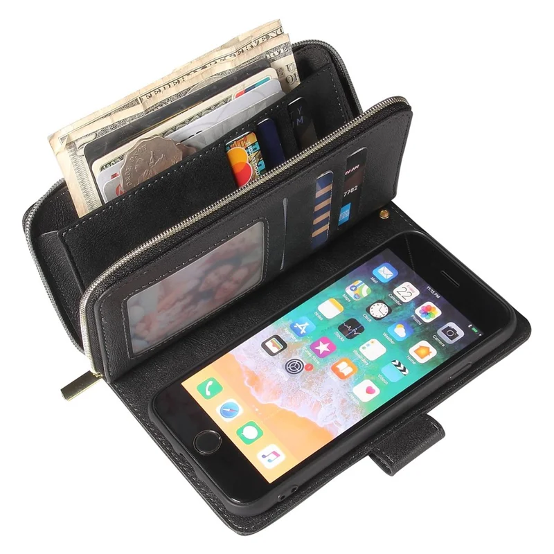Para Iphone 8 / 7 / SE (2020) / SE (2022) Ultra-fhin Phone Shell PU Caulha Capelo de Capa de Tole - Preto