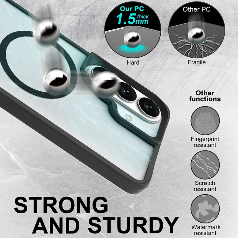 For Samsung Galaxy S26  /  S26 Pro Magnetic Case Hybrid Hard PC Soft TPU Shockproof Phone Cover - Black