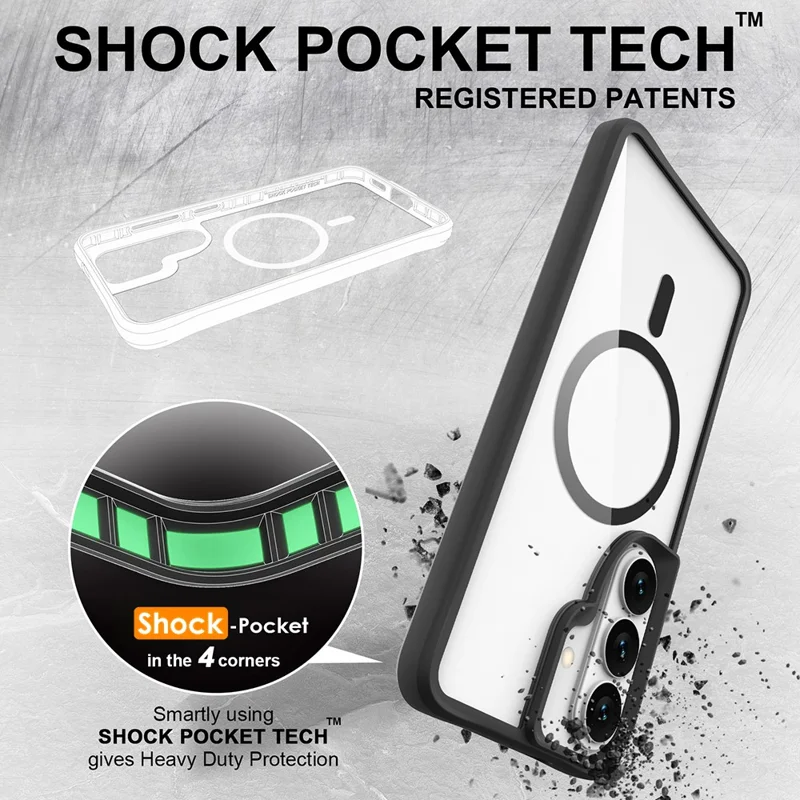 For Samsung Galaxy S26  /  S26 Pro Magnetic Case Hybrid Hard PC Soft TPU Shockproof Phone Cover - Black