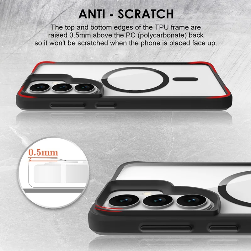 For Samsung Galaxy S26  /  S26 Pro Magnetic Case Hybrid Hard PC Soft TPU Shockproof Phone Cover - Black