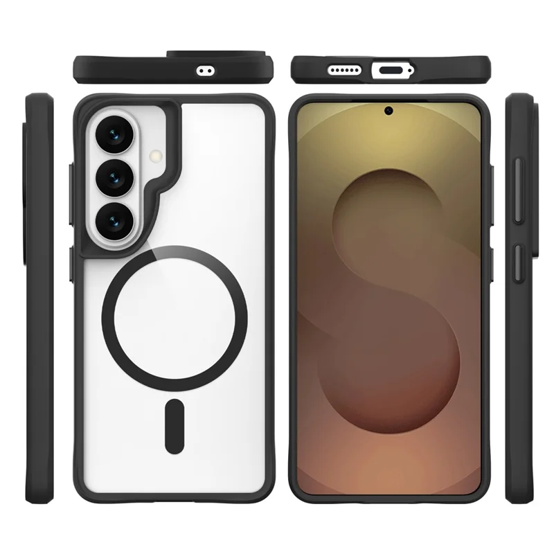 For Samsung Galaxy S26  /  S26 Pro Magnetic Case Hybrid Hard PC Soft TPU Shockproof Phone Cover - Black