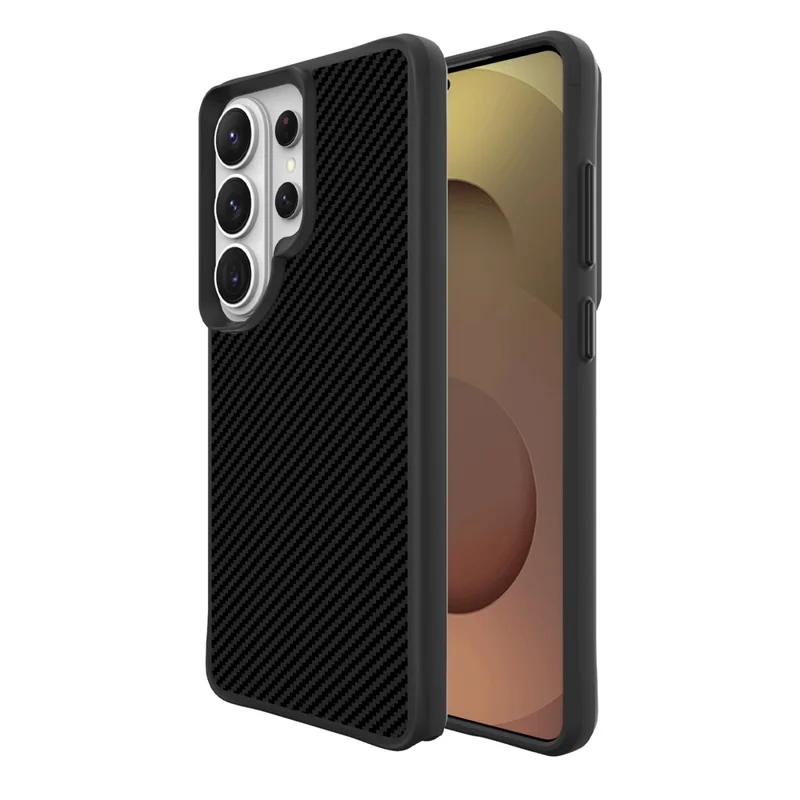 Samsung Galaxy S26 Ultra-hoesje met koolstofvezelstructuur Schokbestendig TPU + PC-achterkant voor telefoon - Zwart