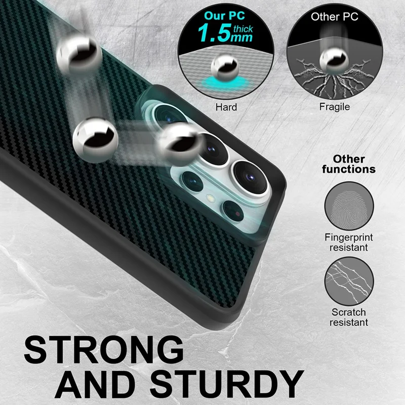 Samsung Galaxy S26 Ultra-hoesje met koolstofvezelstructuur Schokbestendig TPU + PC-achterkant voor telefoon - Zwart