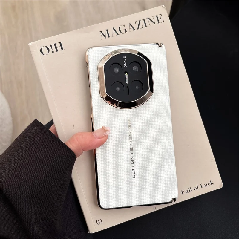 GKK для Huawei Mate X7 чехол с тканевой текстурой, с защитой шарнира с двойной осью, кожаный чехол из поликарбоната - белый