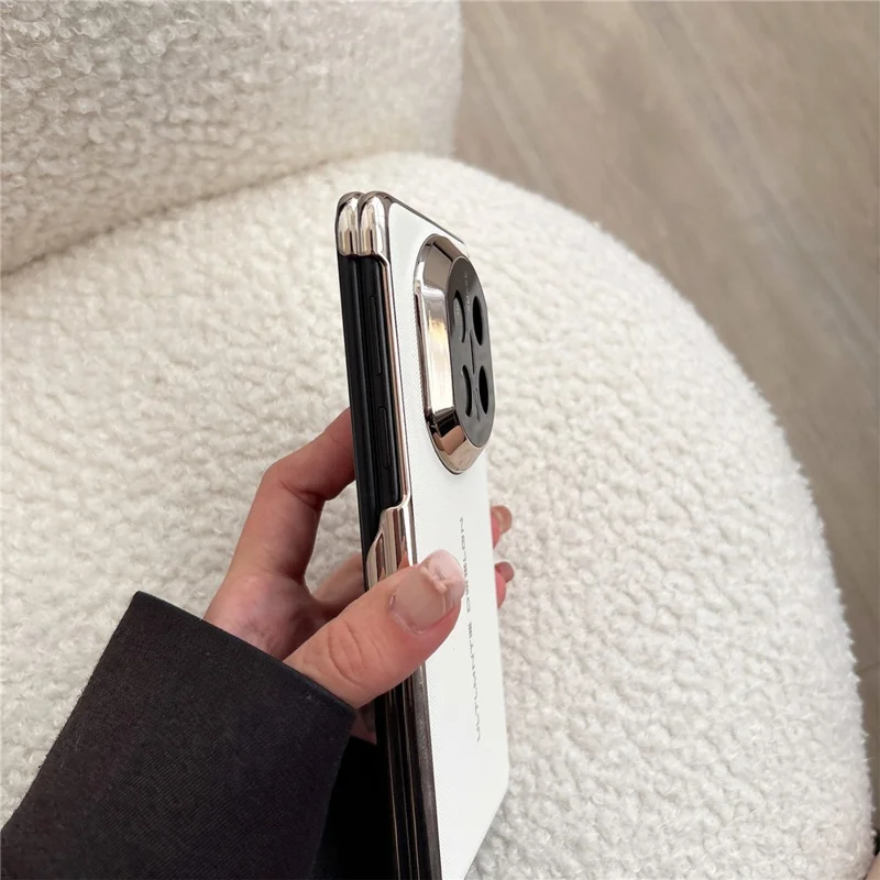 GKK для Huawei Mate X7 чехол с тканевой текстурой, с защитой шарнира с двойной осью, кожаный чехол из поликарбоната - белый