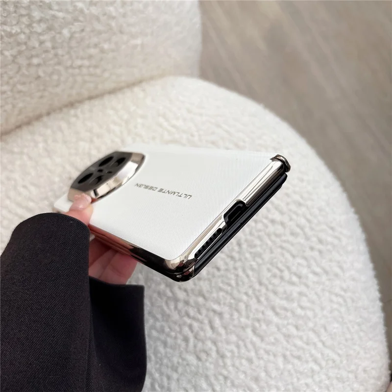 GKK для Huawei Mate X7 чехол с тканевой текстурой, с защитой шарнира с двойной осью, кожаный чехол из поликарбоната - белый