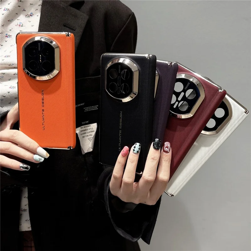 GKK для Huawei Mate X7 чехол с тканевой текстурой, с защитой шарнира с двойной осью, кожаный чехол из поликарбоната - белый