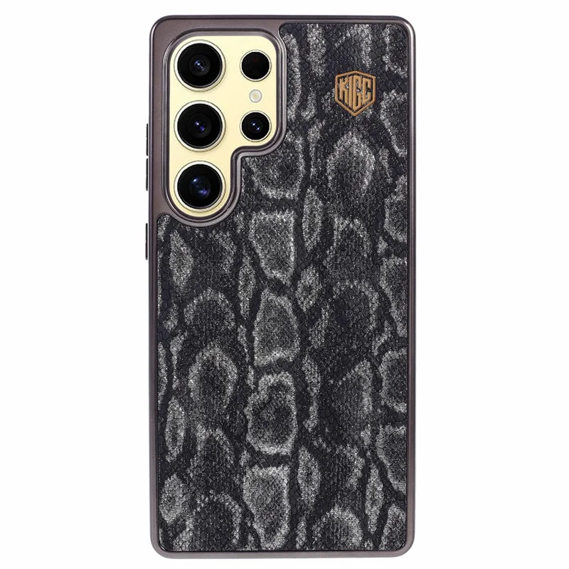 KIGC For Samsung Galaxy S26 Ultra Magnetic Case Hybrid Phone Back Cover Snake Texture - Black