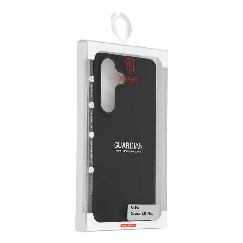 X-LEVEL Série Guardian pour Samsung Galaxy S26 / S26 Pro Coque Souple en TPU Antidérapante Protectrice - Noir