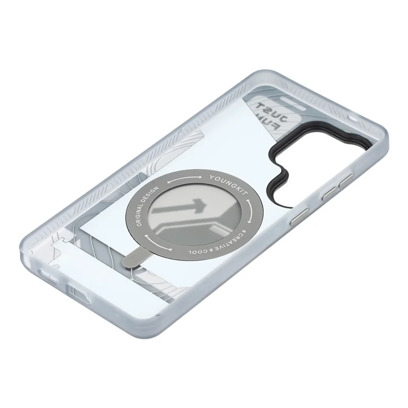 YOUNGKIT för Samsung Galaxy S26 Ultra Magnetisk Skal med Roterande Stöd IMD TPU Mobilskal - Svart