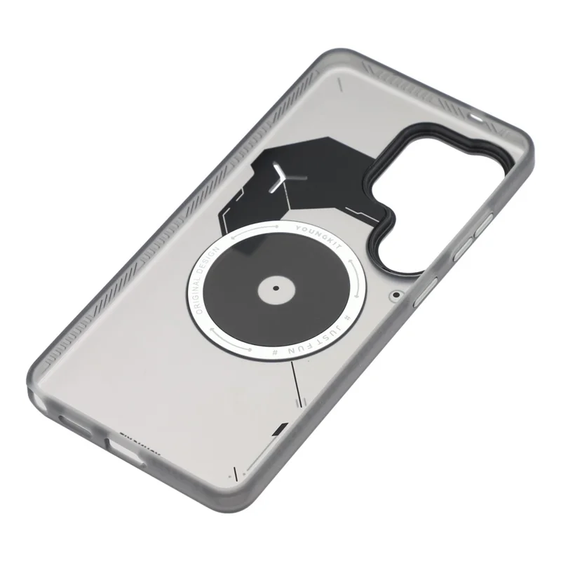 YOUNGKIT For Samsung Galaxy S26 Ultra Magnetic Case Unique Disc Design TPU + PC Phone Back Cover - Dark Grey