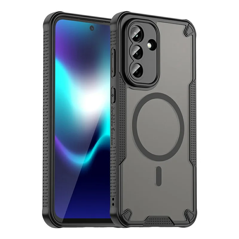 For Samsung Galaxy A37 5G Magnetic Case TPU + PC Phone Back Cover - Black