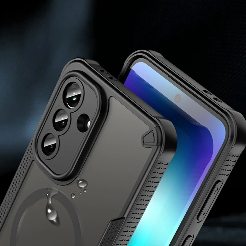 For Samsung Galaxy A37 5G Magnetic Case TPU + PC Phone Back Cover - Black