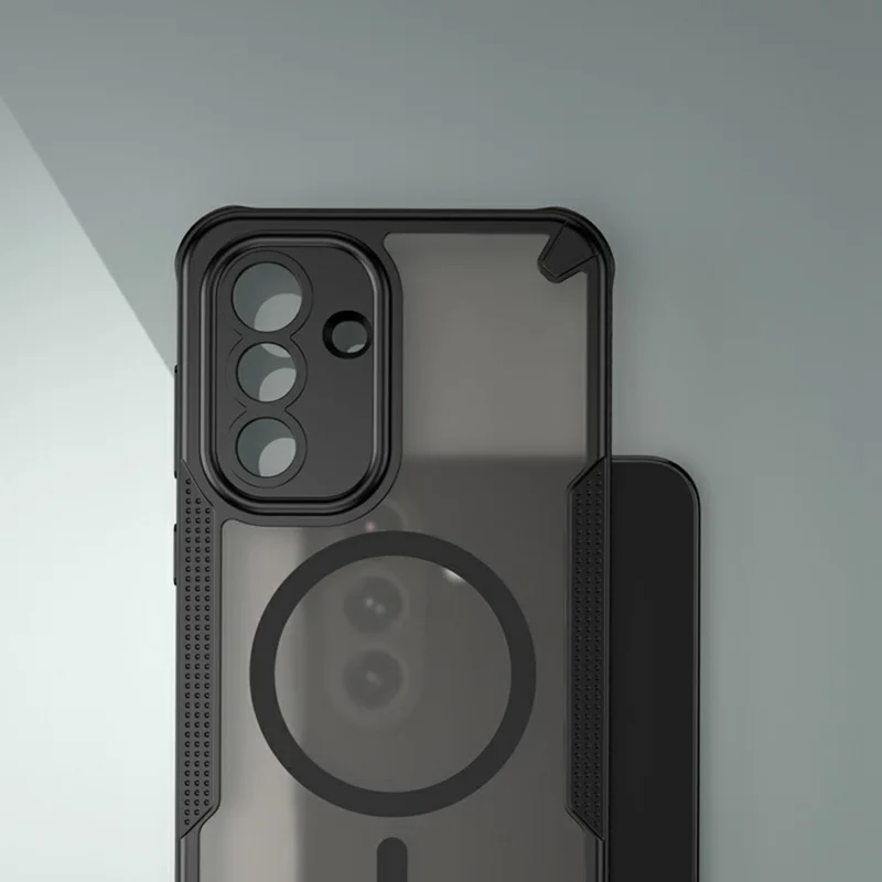 For Samsung Galaxy A37 5G Magnetic Case TPU + PC Phone Back Cover - Black