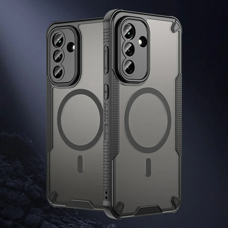 For Samsung Galaxy A37 5G Magnetic Case TPU + PC Phone Back Cover - Black