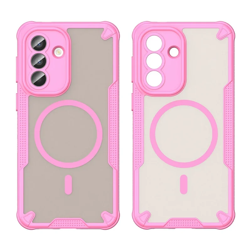 Магнитный чехол для Samsung Galaxy A57 5G, задняя крышка из ТПУ + поликарбоната — розовый
