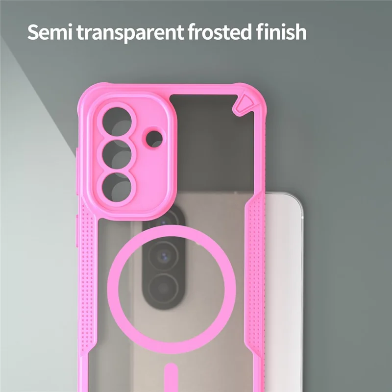 Магнитный чехол для Samsung Galaxy A57 5G, задняя крышка из ТПУ + поликарбоната — розовый