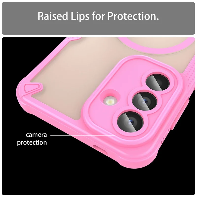 Магнитный чехол для Samsung Galaxy A57 5G, задняя крышка из ТПУ + поликарбоната — розовый