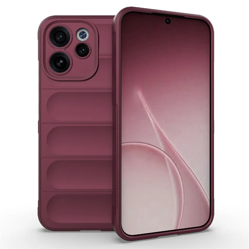 For Oppo Reno15 F 5G Case Anti-Drop Soft TPU Rugged Phone Back Cover - Wine Red