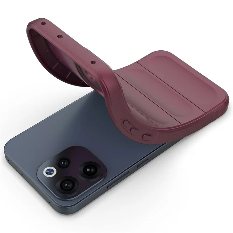 For Oppo Reno15 F 5G Case Anti-Drop Soft TPU Rugged Phone Back Cover - Wine Red