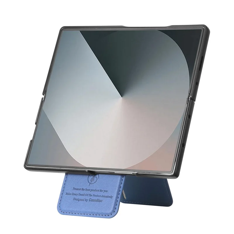 For Samsung Galaxy Z Fold7 5G Magnetic Case TPU PU Leather PC Protective Phone Cover with Detachable Card Holder Kickstand - Black