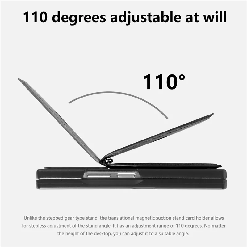 For Samsung Galaxy Z Fold7 5G Magnetic Case TPU PU Leather PC Protective Phone Cover with Detachable Card Holder Kickstand - Black