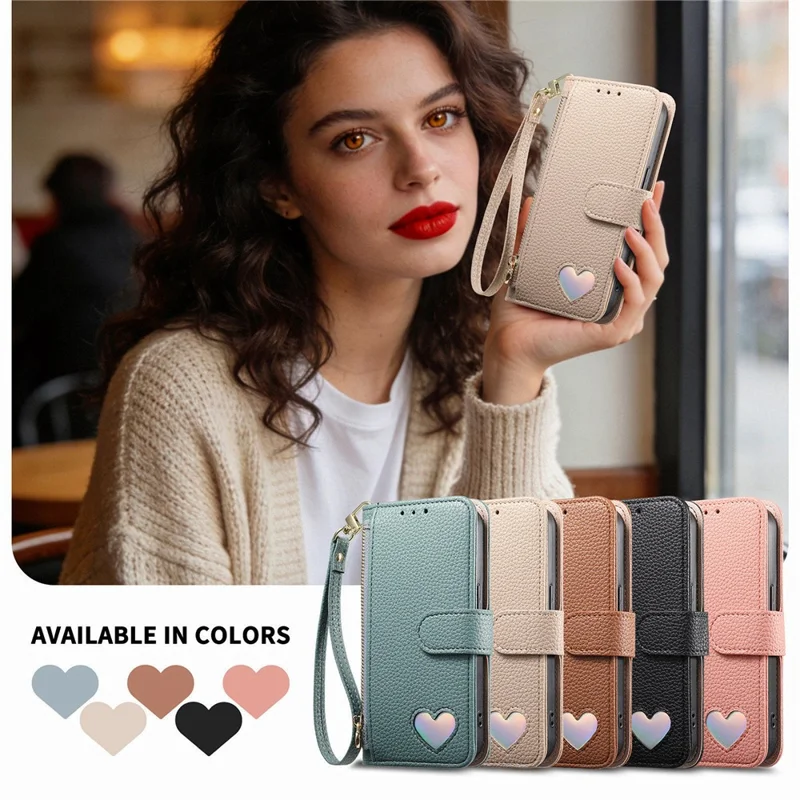 For Samsung Galaxy S26 Ultra Case Zipper Pocket TPU PU Leather Wallet Phone Cover with Strap - Khaki