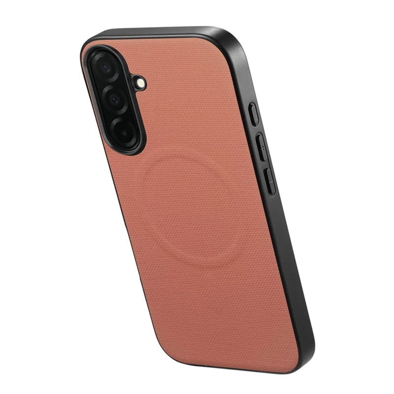 For Samsung Galaxy S26 Magnetic Case Fine Grid Texture Leather + PC + TPU Phone Cover - Pink